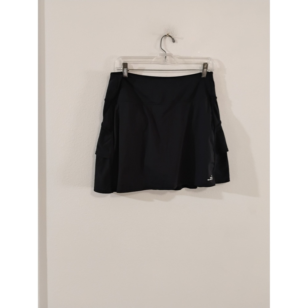 BCG Club Sports Womens Black Ruffle Back Athletic Skort Tennis Golf Skirt Large